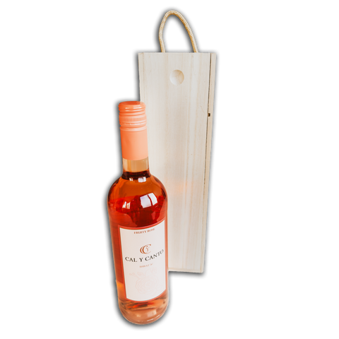 Rosé in houten kistje